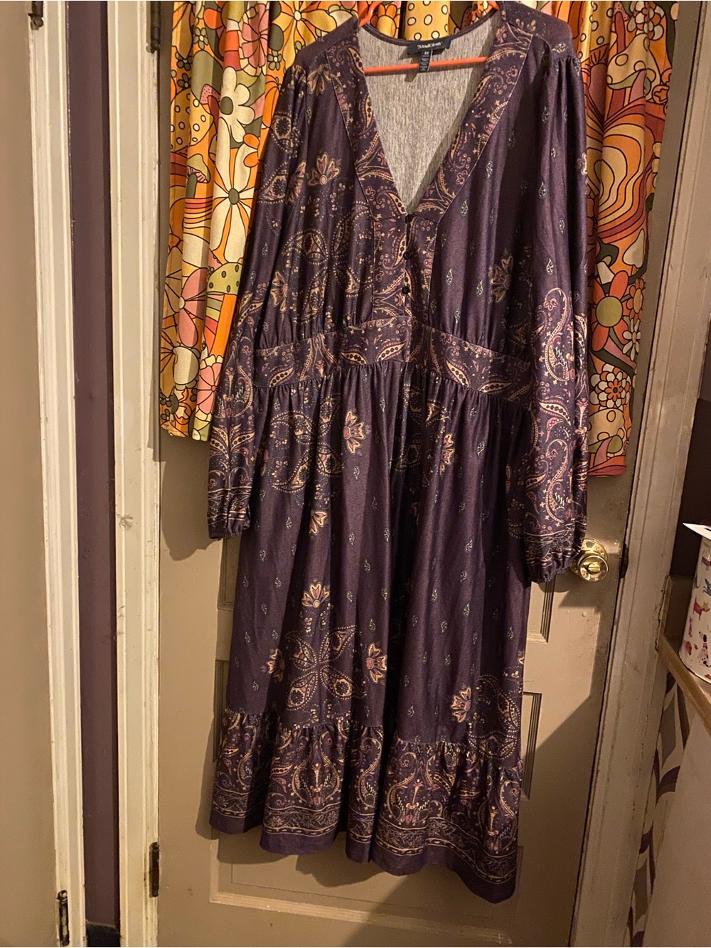 ModCloth 3x worn once Goldie Hour V-Neck Midi Dress - Purple